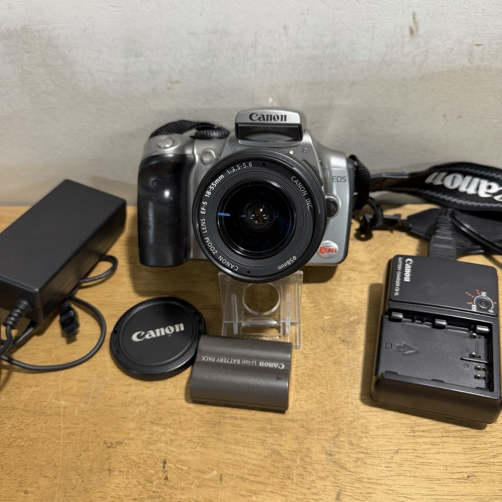Canon EOS Digital Rebel 300D 6.3MP DSLR Silver w/Canon EF-S 18-55mm Lens Tested